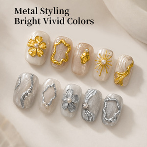 Gel de sculpture pour ongles solide non collant, or, argent, métallique, gel de modelage 3D, gel UV LED pour nail art en boîte, vente en gros - Product Image 4