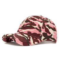 Gorra de Béisbol de Algodón de 6 Paneles con Estampado de Camuflaje, Ajustable, Estilo Americano Informal para Deportes al Aire Libre y Viajes