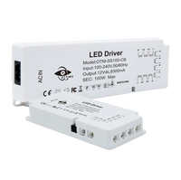 Sabit voltaj 18W 24W 30W 100-240V AC 12V 24V DC IP20 çift kanal tek çıkış ince Led güç kaynağı trafo sürücü