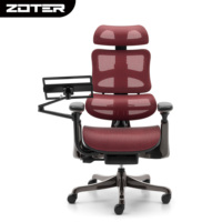 Chaise de bureau ergonomique à dossier haut en maille avec plateau réglable pour ordinateur portable et tablette, support lombaire multidimensionnel, chaise de bureau