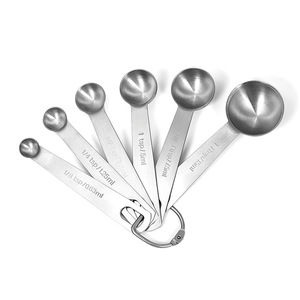 Juego de cucharas medidoras, 1/8 cucharaditas, 1/4 cucharaditas, 1/2 cucharaditas, 1 cucharadita, 1 cucharada, <span class=keywords><strong>tazas</strong></span> medidoras de acero inoxidable de grado alimenticio, cucharadita - Product Image 1