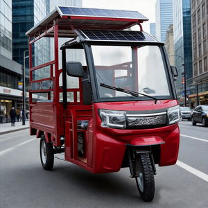 Nouveau design de tricycle de transport électrique motorisé à carrosserie ouverte avec toit solaire - Product Image 3