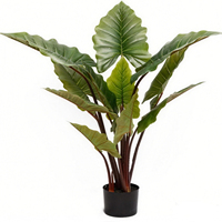 Plantes artificielles en gros pour fêtes de mariage, fausses plantes de taro arc-en-ciel vertes, décoration pour événements, Noël, Nouvel An, fêtes et anniversaires