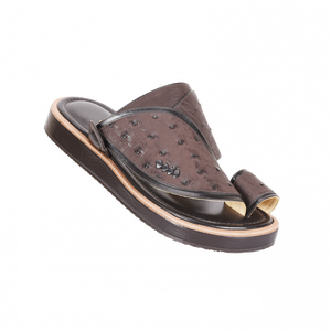 Sandali SHIKOL Arabic Dubai sandali italiani Premium in pelle di struzzo di lusso esotico Ramadan spiaggia vacanze uomo ciabatte Saudi - Product Image 1