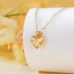 Collar Personalizado de Oro de 14K con Citrino en Forma de Corazón de 3CT, Piedra de Nacimiento de Noviembre, para Uso Diario, Regalo de Aniversario y Compromiso para Mujer - Product Image 4