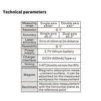 Niveau laser et inclinomètre 0.2 °   Inclinomètre numérique de précision avec adsorption magnétique, fonction de référence, pour la construction et le travail du bois