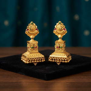 Wholesale 14K18K24K Micron Gold Plated Forming Jhumka Earrings Set Traditional Design <b>Wedding</b> Jhumka Set Bridal Fashion Earrings - Product Image 5