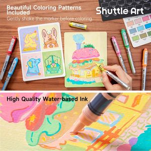 ปากกามาร์กเกอร์สีอะคริลิคหัวแปรงแบบน้ำพร้อมการควบคุมหมึกอัตโนมัติปลายยืดหยุ่นกันน้ำสำหรับอุปกรณ์ศิลปะ - Product Image 6