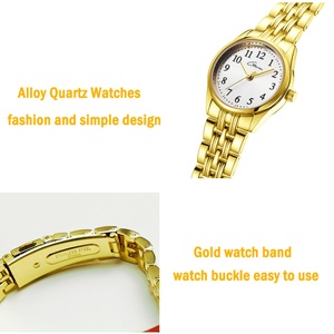 Montre Femme Vintage en Quartz Doré 26mm, Style Décontracté Hip Hop, Bracelet en Alliage, Aiguilles Personnalisables, Logo sur Mesure, Charme Affaires Tendance - Product Image 3