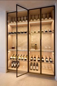 Mueble Bar de Hierro Moderno y Lujoso Personalizado, Estante para Botellas de Vino de Madera - Product Image 3