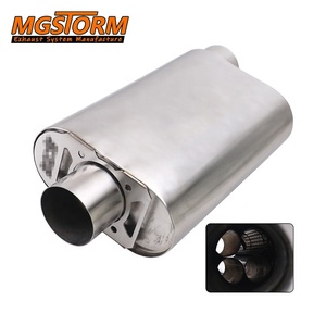 400844 bloque pequeño alto rendimiento 3 "salida 9,10" x 4,35 "cuerpo <span class=keywords><strong>ATAK</strong></span> flujo recto escape Centro Silenciador para coche - Product Image 1