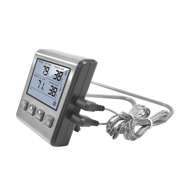 Meat Thermometer for Oven Large Display Digital BBQ Thermometer for Cooking with 2 Meat Temperature Probes and Timers