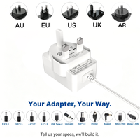 Adaptateur secteur MYIXI pour caméra embarquée AC/DC 12V-24V 1A-2A 100-240V 50/60Hz Prise 3 broches Matériau PC