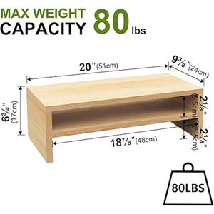 2 Ebenen Desktop Monitor Stand <span class=keywords><strong>Riser</strong></span> 20 Zoll Druckerst änder Lagerung Kleine <span class=keywords><strong>TV</strong></span> <span class=keywords><strong>Riser</strong></span> Laptop Holz Schreibtisch Organizer Regal Bücherregal - Product Image 6