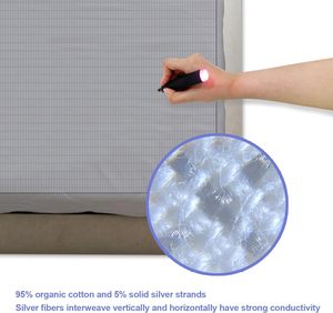 Lenzuolo con Fibre d'Argento Puro al 5% e Cotone Organico al 95% per Messa a Terra, Misura Media per Letto Matrimoniale, Morbido, Grigio - Product Image 6