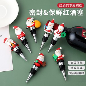 Pvc Cartoon Christmas <b>Wine</b> Stopper Food Grade Alloy Sealing Bottle Plug Gift - Product Image 4