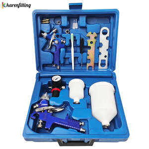 Juego de Pistola de Pulverización HVLP H-827 H-2000, Boquilla Doble de 0.8mm y 1.4mm, Kit de Pulverizador de Pintura Neumático, Vasos de 600ml y 125ml para Pintar Automóviles y Muebles - Product Image 1