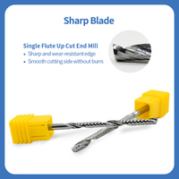 Özel freze uçları karbür tek flüt Spiral Up Cut End freze kesme aletleri CNC kesici için akrilik, PVC cnc bir flüt matkap ucu