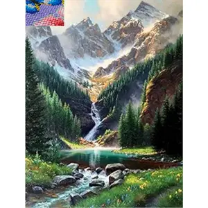 Mountain waterfall 5d diamond painting kit diamond art gemstone painting for adults