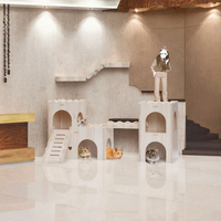 Cage à hamster multifonctionnelle en bois de pin de luxe à double couche, design moderne, plusieurs compartiments, avec échelle, pour extérieur – Meilleure vente