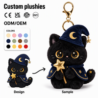 Porte-clés en peluche dragon mignon personnalisé OEM ODM, dragon bébé assis avec ailes, cornes dorées, pendentif étoile, boîte personnalisée de marque