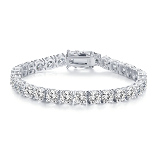 Set di Gioielli Certificati in <span class=keywords><strong>Argento</strong></span> 925, Collana Tennis con Moissanite Taglio Ghiaccio <span class=keywords><strong>D</strong></span> VVS, Bracciale Cuban Link Stile Hip-Hop - Product Image 6