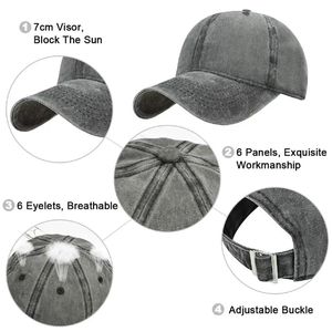 หมวกแก๊ปวินเทจขายส่ง ปักโลโก้ได้ตามสั่ง ผ้าฝ้าย ปรับขนาดได้ สไตล์เรโทร ทรงไม่แข็ง 6 แผง สีพื้นซีดจาง หมวกเบสบอล - Product Image 3