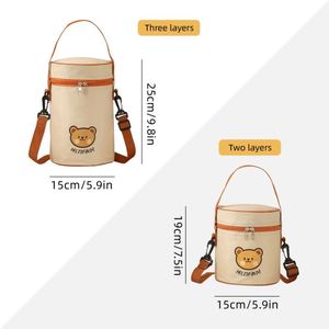 Sac à lunch isotherme en gros d'usine, sac bento en tissu Oxford, conteneur alimentaire thermique, boîte bento portable pour le bureau, l'école et les pique-niques - Product Image 2