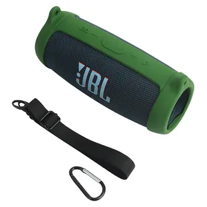 For JBL Charge 5 Factory wholesale silicone speaker case with carabiner shoulder strap case carrying case for jbl charge 5