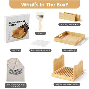 Trancheuse à <span class=keywords><strong>pain</strong></span> en bambou écologique réglable pour <span class=keywords><strong>pain</strong></span> <span class=keywords><strong>au</strong></span> <span class=keywords><strong>levain</strong></span> et <span class=keywords><strong>pain</strong></span> fait <span class=keywords><strong>maison</strong></span>, pliable et facile à nettoyer, outil de cuisine domestique - Product Image 2