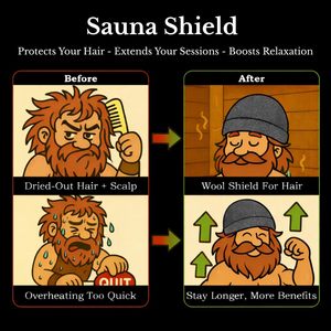 Nouveauté : Bonnet de sauna/chapeau de douche en laine mérinos écologique de luxe pour femmes et hommes adultes - Product Image 3