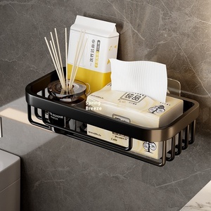 Estante de almacenamiento de inodoro de aleación de aluminio montado en esquina <span class=keywords><strong>Ermo</strong></span> Modern, cesta de papel higiénico sin perforaciones con rollo de papel para Baño - Product Image 2