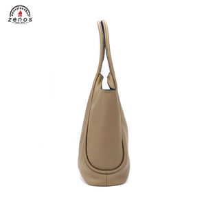 Bolso Tote de Cuero Genuino con Patrón TOGO, Bolso de Hombro Elegante Hecho a Mano, Bolso de Gran Capacidad para Mujer - Product Image 3