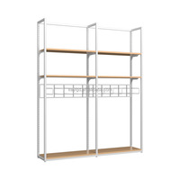 Portable quatre étagères en alliage d'aluminium literie présentoir de sol maison Textile magasin support en métal pour oreiller couette treillis affiche