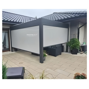 Usine Aluminium <span class=keywords><strong>Louvre</strong></span> Toit Pergola LED Gazebo Étanche Décoration Extérieure Rongeur Preuve Caractéristique À La Mode Nouveau Modèle - Product Image 4