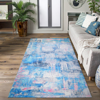 Tapis d'appoint abstrait à carreaux, grande taille, fabriqué à la machine, doux, pour salon, chambre, pique-nique et voyage