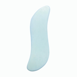 Masseur Gua Sha en forme de S en Xiuyan blanc, pierre naturelle, grattoir de physiothérapie pour le visage et le corps - Product Image 3
