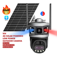 Cámara de Seguridad Exterior IP con Zoom Digital 10X, Audio, PTZ, Tres Lentes, Gran Angular, Sensor CMOS, Visión Nocturna, Panel Solar, Tarjeta de Memoria