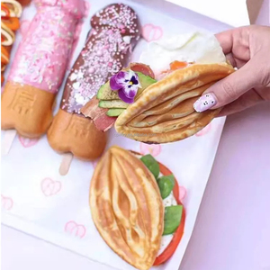 Comercial 10 Uds antiadherente en forma de abulón Waffle Baker calentamiento rápido pene femenino Vaginal Waffle Maker nueva condición - Product Image 4
