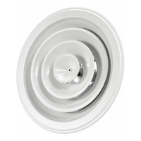 Diffuseur de plafond rond en aluminium anodisé résistant à la corrosion RS300 avec amortisseur radial intégré, montage facile sur surface de plafond