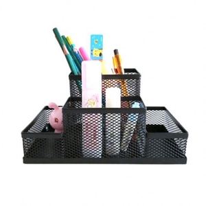Competitive Price Office Home School Classroom Accessories Desk Organizer Desktop Mesh <b>4</b> Compartments <b>Pen</b> Pencil Holder Caddy - Product Image 1
