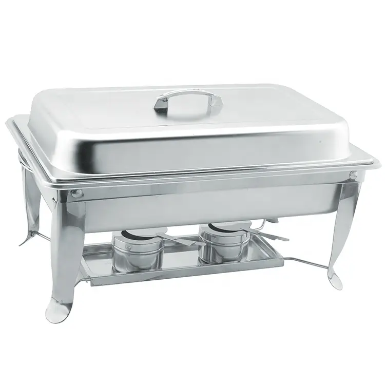 Hospitalidad suministros de equipo comercial de acero inoxidable rozaduras plato calentador de comida buffet caliente servir bandejas con quemadores