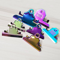 Arco Iris iridiscente colorido multicolor 146mm Jumbo grande Metal mariposa portapapeles Clip para suministros de decoración de Navidad