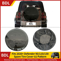 Housse de roue de secours noire brillante Union Jack de 82 cm compatible avec Land Rover Defender 90/110/130 2020+