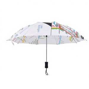 Parapluie promotionnel personnalisé à 2 plis avec logo, motif, coupe-vent et imperméable, impression intégrale - Product Image 4