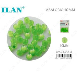 Ilan Abalorio Perline rotonde verdi da 10 mm per la creazione di gioielli - Product Image 1