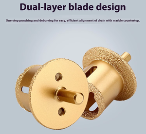 Ensemble de forets diamantés à double couche pour marbre, pierre, carrelage céramique, verre, pour l'ouverture de bassins dans les éviers inférieurs, pour utilisation avec une perceuse à maçonnerie - Product Image 3