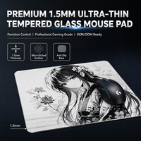 Tapis de souris professionnel MAIRUIGE en verre trempé lisse antidérapant pour jeux et bureau, accessoires pour ordinateur portable, personnalisé pour l'e-sport