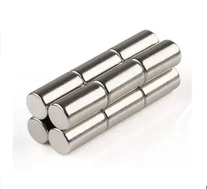 Magnet Neodymium silinder permanen Magnet bumi langka kustom N52 lapisan nikel kelas tinggi dari pabrik