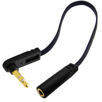 Cable de Audio Adaptador en Ángulo Macho a Hembra de 3.5mm AV-OUT para Proyector, TV y Altavoz con Alta Elasticidad